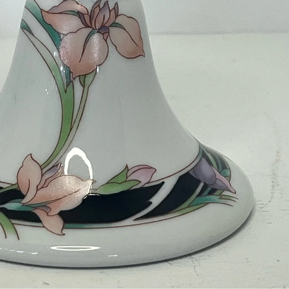 Pair of Vintage 1983 Wicks ’N’ Sticks Fiona Black Porcelain Candle Sticks